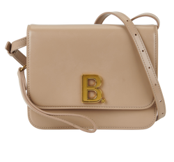 Small B Shoulder Bag, Leather, Beige, 528147, DB, 2*